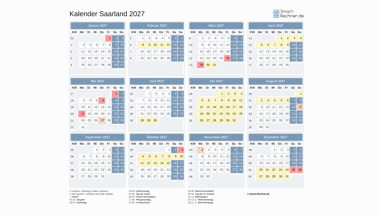 Kalender Bild Saarland 2027