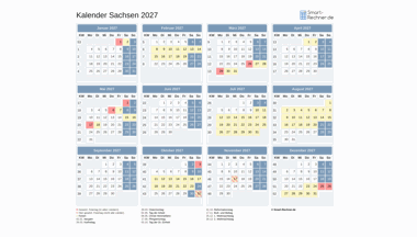 Kalender Bild Sachsen 2027