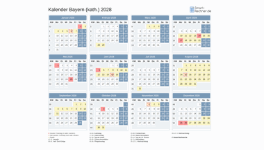 Kalender Bild Bayern 2028