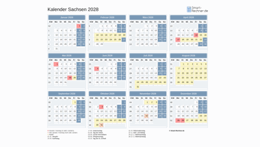 Kalender Bild Sachsen 2028