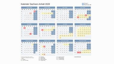 Kalender Bild Sachsen-Anhalt 2028
