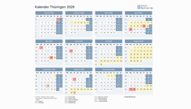 Kalender Bild Thüringen 2028