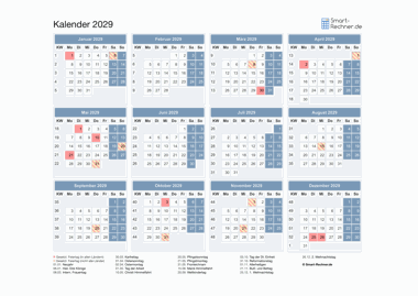 Kalender Download 2029