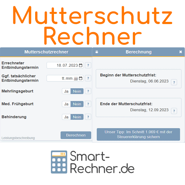 Mutterschutzrechner - Termine sofort berechnen